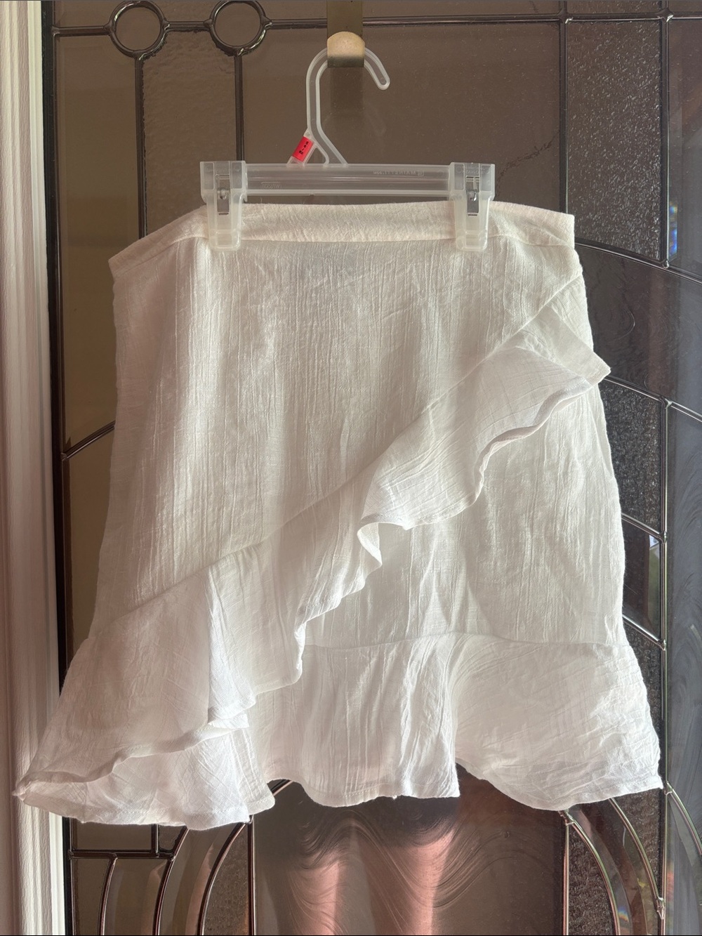 White Ruffled Wrap-Style Women's Skirt